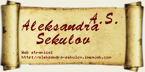 Aleksandra Sekulov vizit kartica